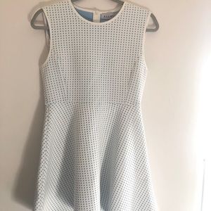 White and blue dress